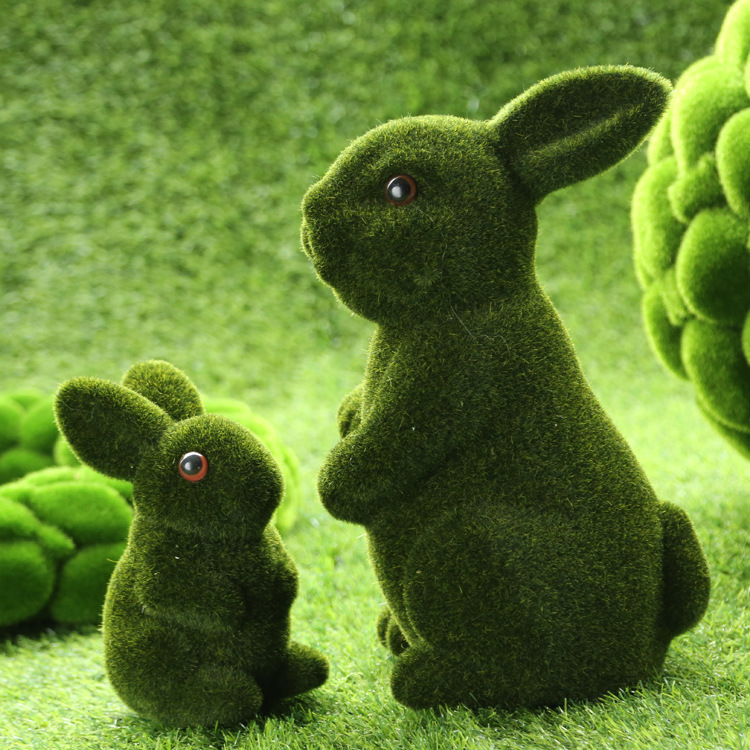 厂家直销森系主题婚礼道具绿色兔子动物摆件橱窗影楼摄影装饰用品