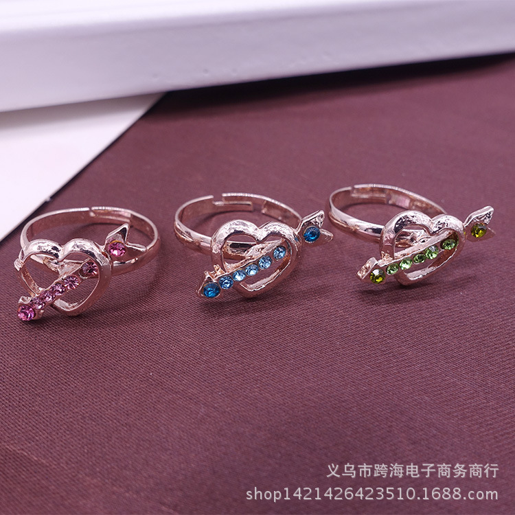 Yiwu Accessories Wholesale 10 Yuan Store Boutique Night Market Hot Sale New Colorful Crystals Adjustable Opening Ring