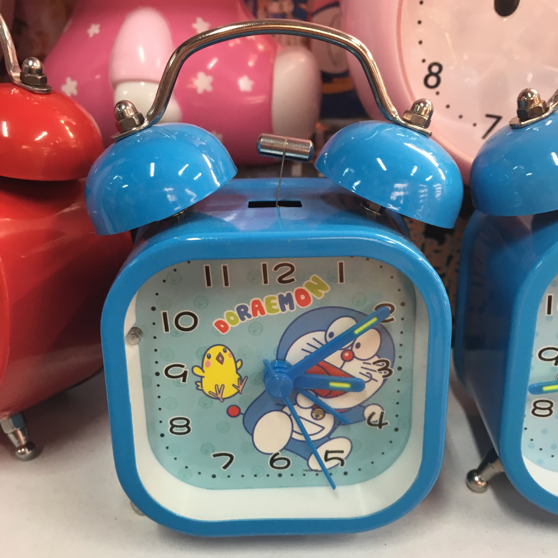 叮当机器猫哆啦a梦静音走时闹钟金属打铃闹钟儿童夜灯闹钟