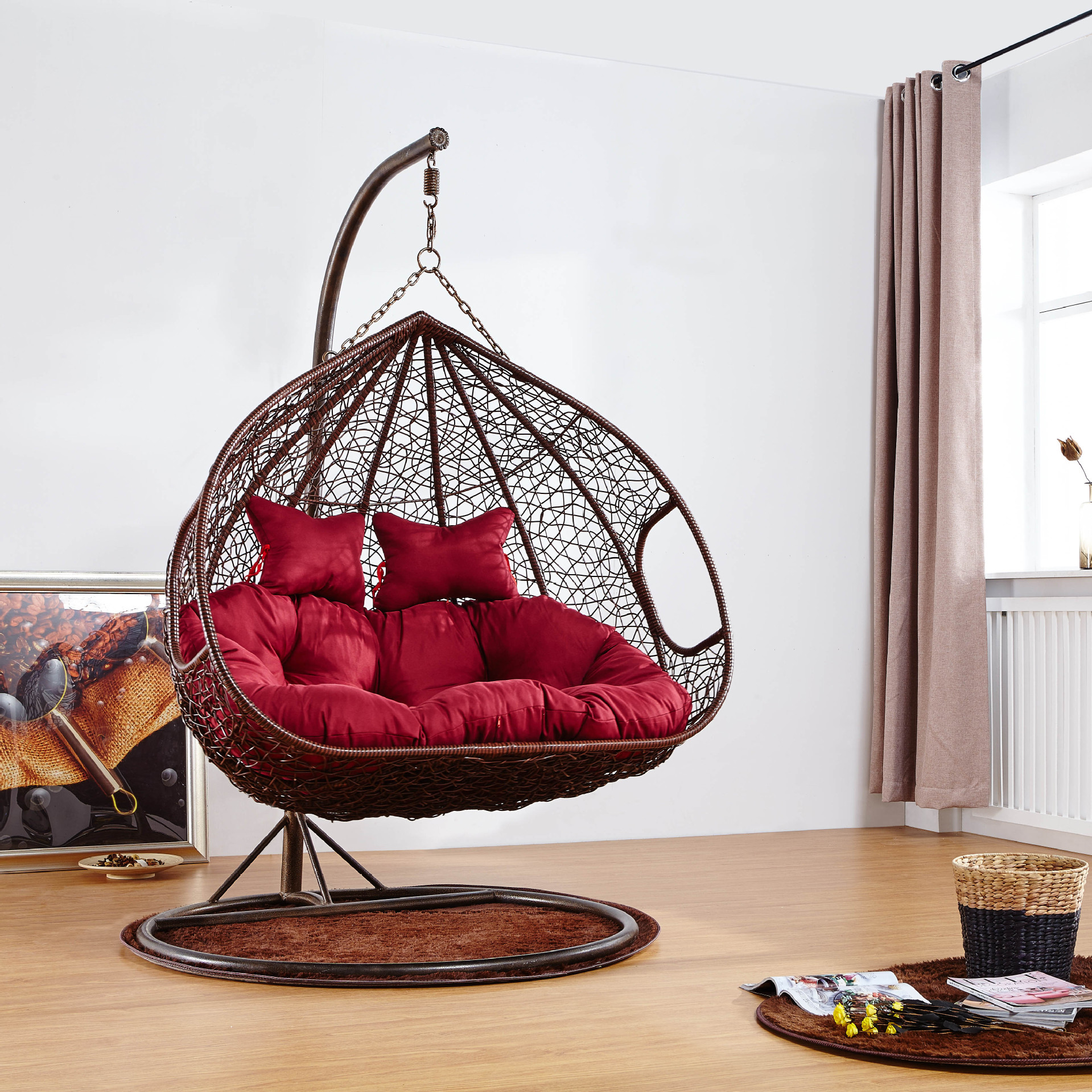 鸟巢吊篮藤椅鸟巢室内吊椅户外摇椅阳台休闲秋千椅一件代发