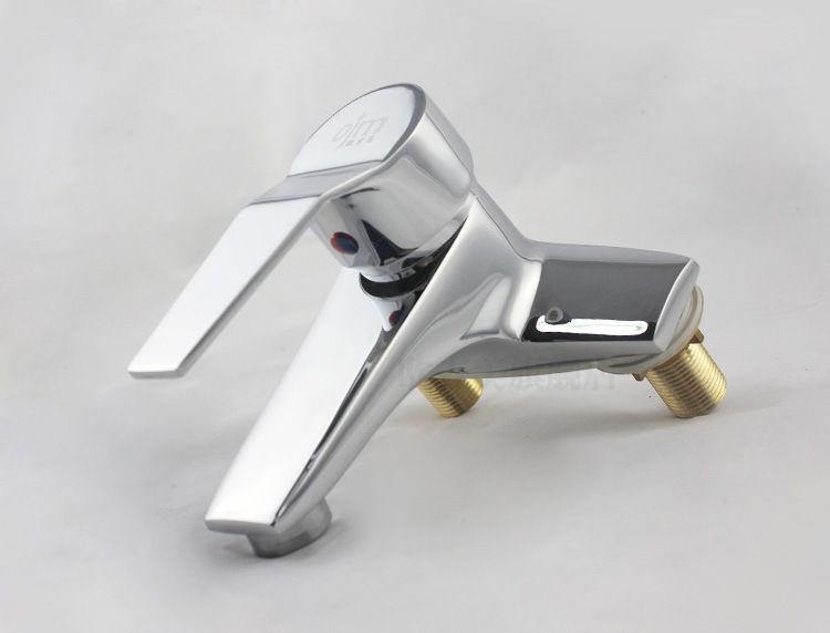 雅思二联面盆单把双孔冷热混合水龙头 洗手盆方形洗脸盆两联龙头