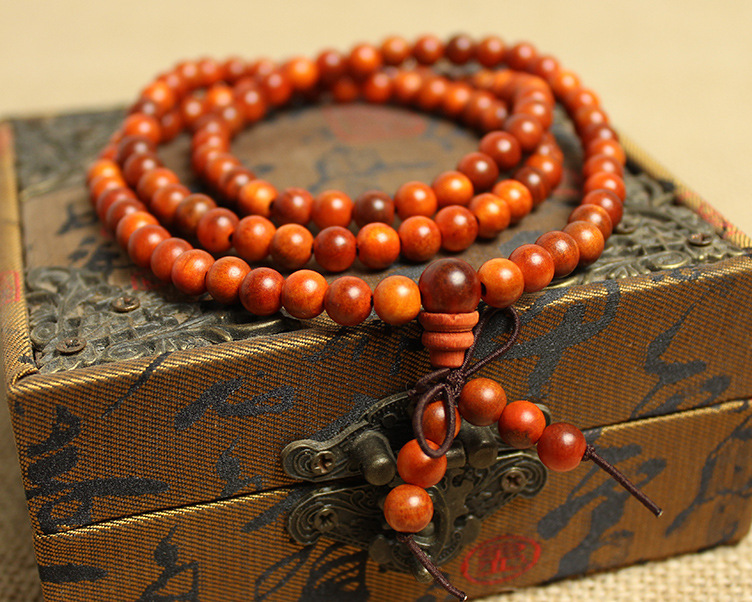 【手链厂家批发 血龙木佛珠手串108颗地摊产品 义乌