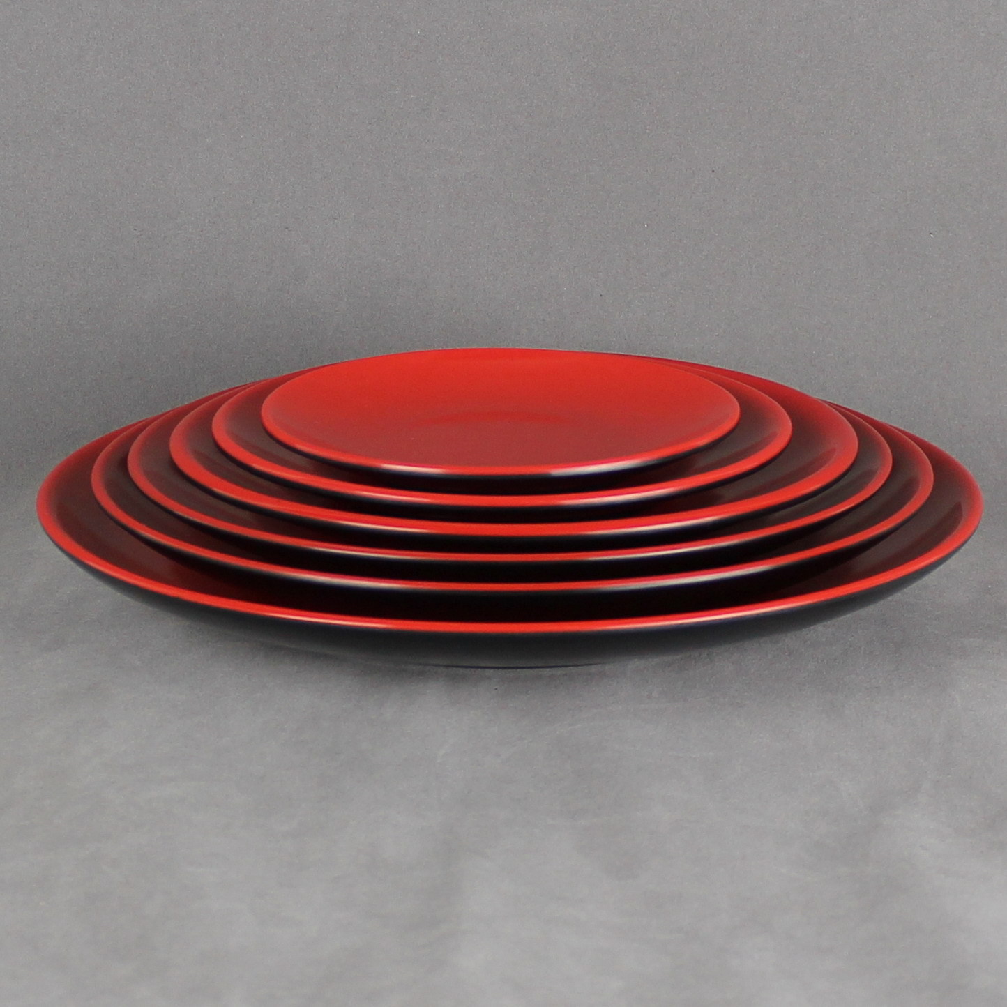 美耐皿圆盘 密胺圆盘 纯色 红黑双色圆盘03050-1-03110