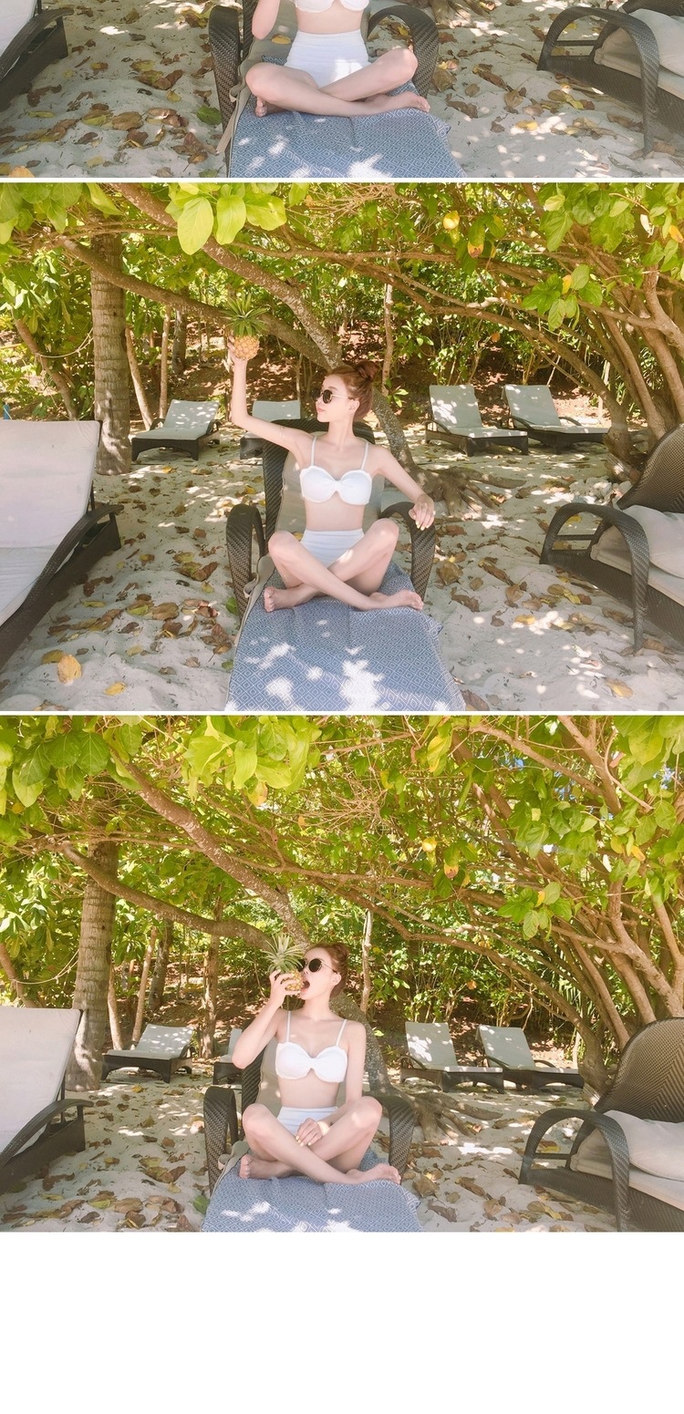 新款代购性感时尚白色贝壳波浪高腰三角分体-比基尼,分体泳衣