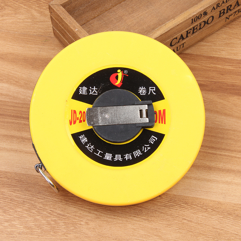 厂家直销20米手摇纤维尺卷尺测量尺盒装软尺99元货源批发