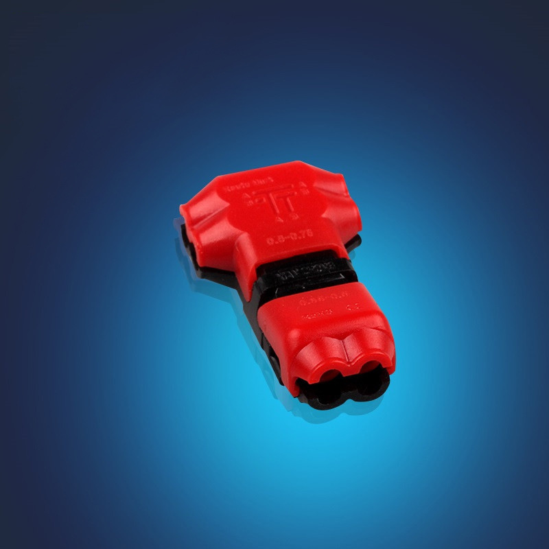t型连接器免剥皮免焊锡快速接线端子双线快速连接器led免焊连接器