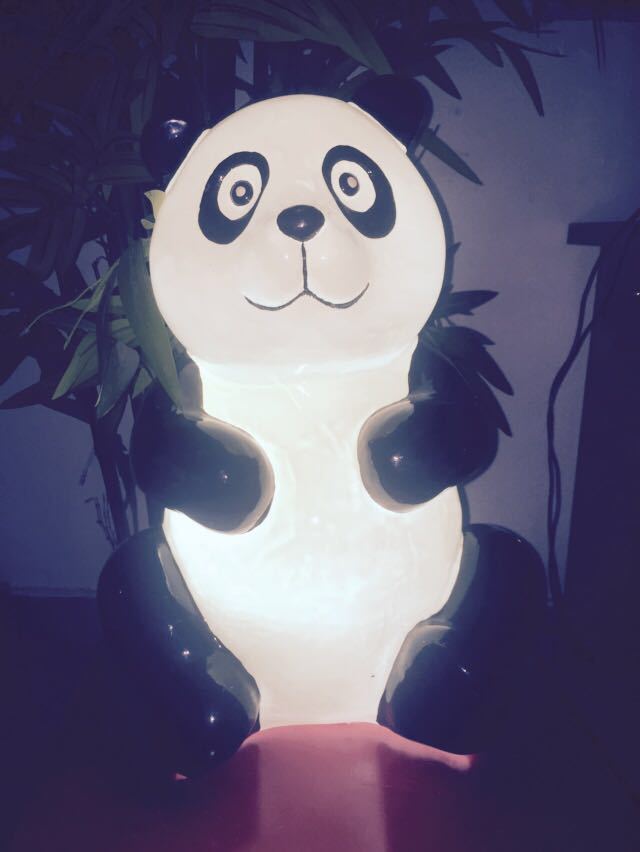 新品led夜光熊猫50cm工艺品摆件 户外园林摆件 创业夜光熊猫灯海