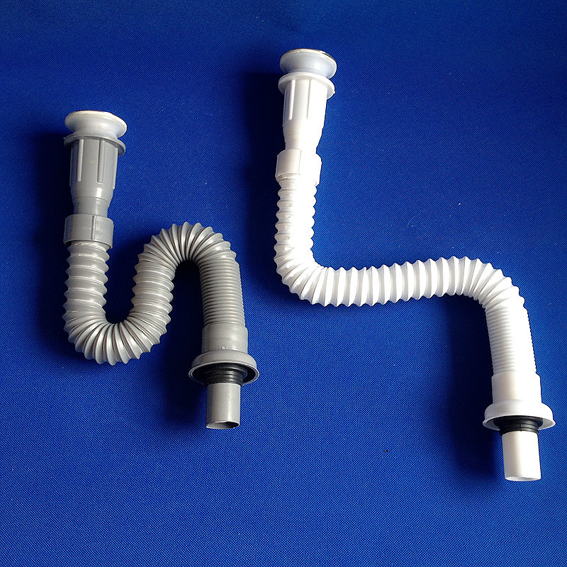 不锈钢翻板下水器 带钢丝翻板排水管 洗手盆防臭万向排水s弯套装