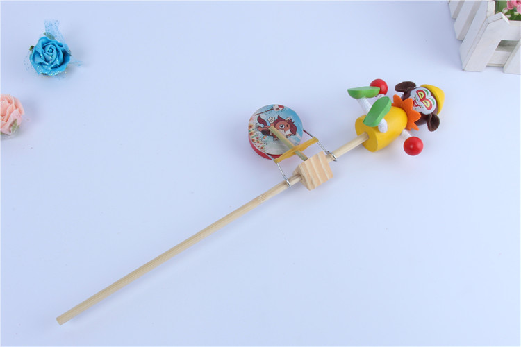 特价热卖爆款木质木头人摇摇鼓 开心木偶手摇鼓 地摊庙会热销玩具