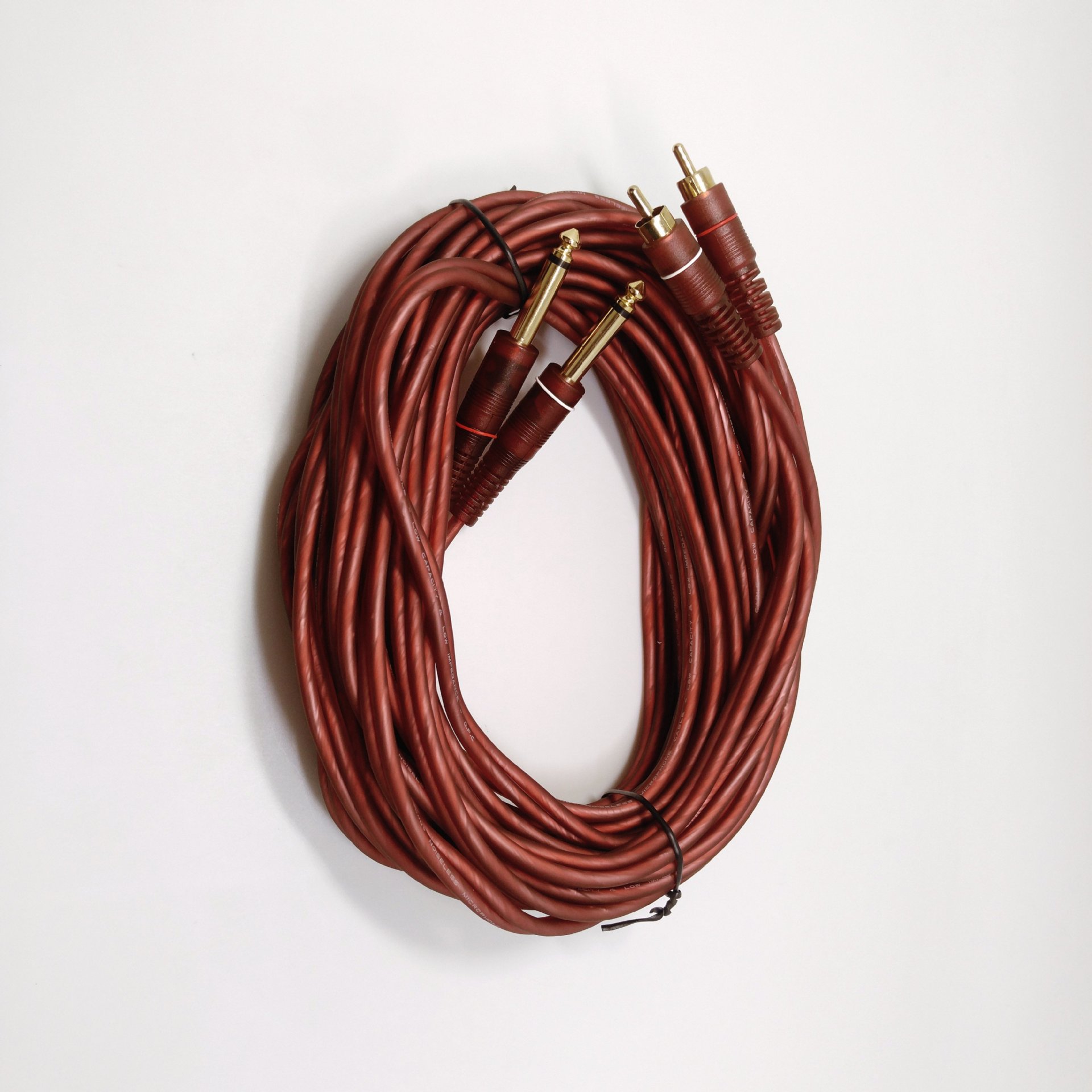 纳玄歌tv205 6.5rca音频线 双6.35转双rca头 2对2莲花调音台音频