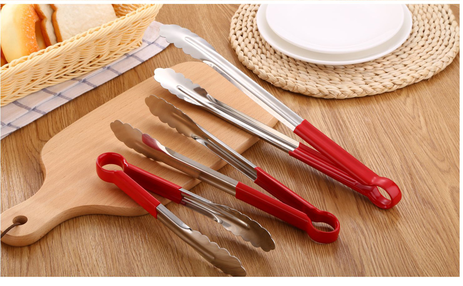 食品夹子面包夹不锈钢食物夹烧烤夹9寸12寸14寸