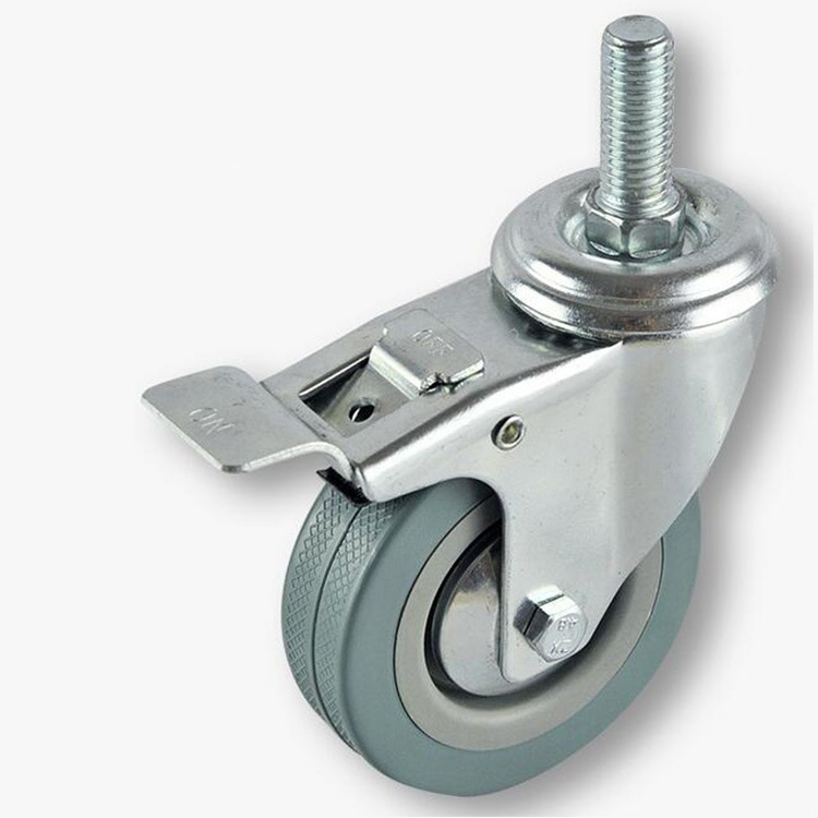 厂家直销迪华万向轮 08系列3寸活动万向轮 灰胶丝杆乒乓球台脚轮