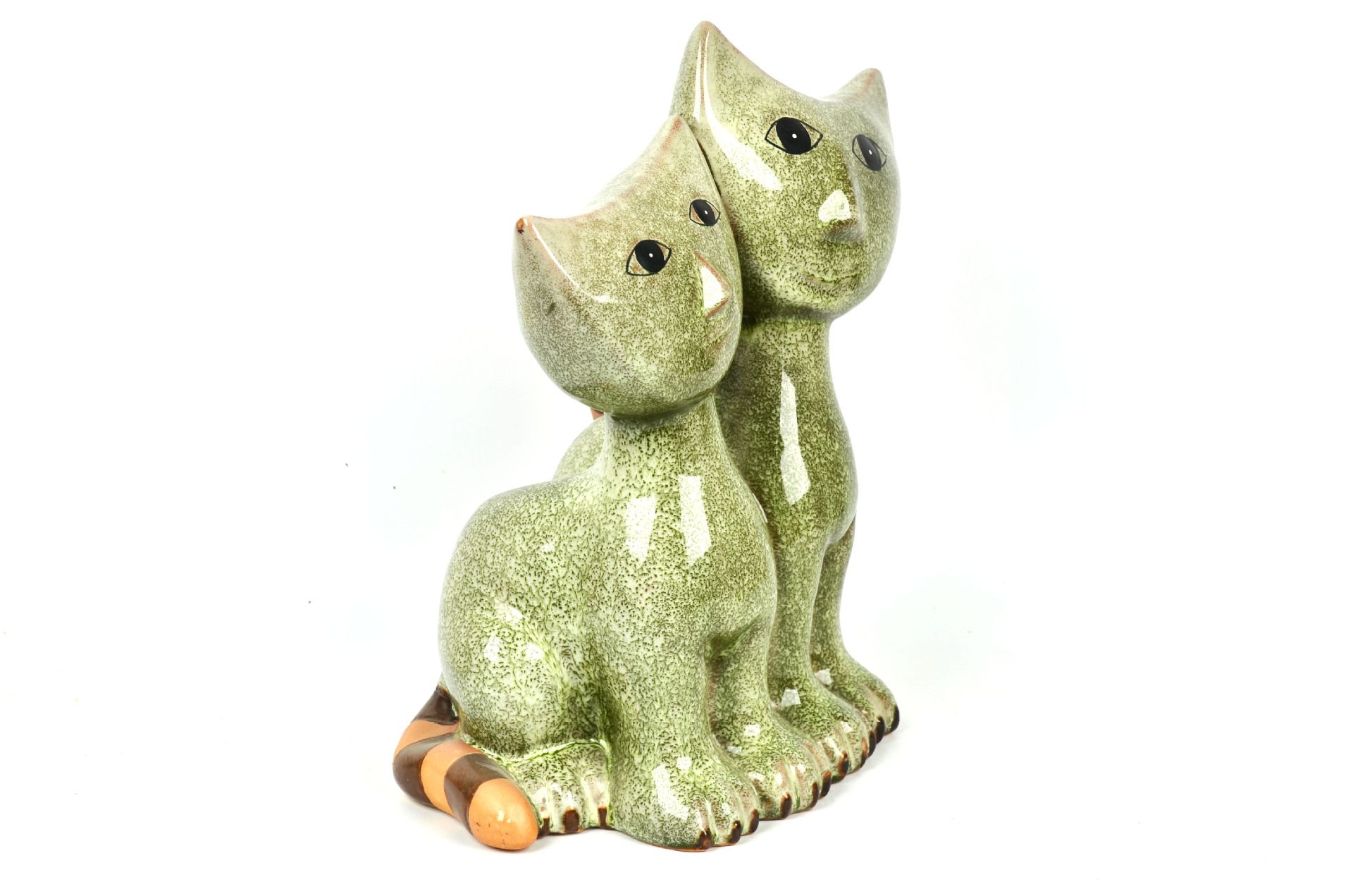 新款热卖厂家直销批发陶瓷釉水对猫工艺品办公家居摆件中秋礼品