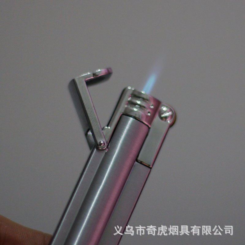 奥麦am-7101金属防风蓝色直冲打火机 长条打火机