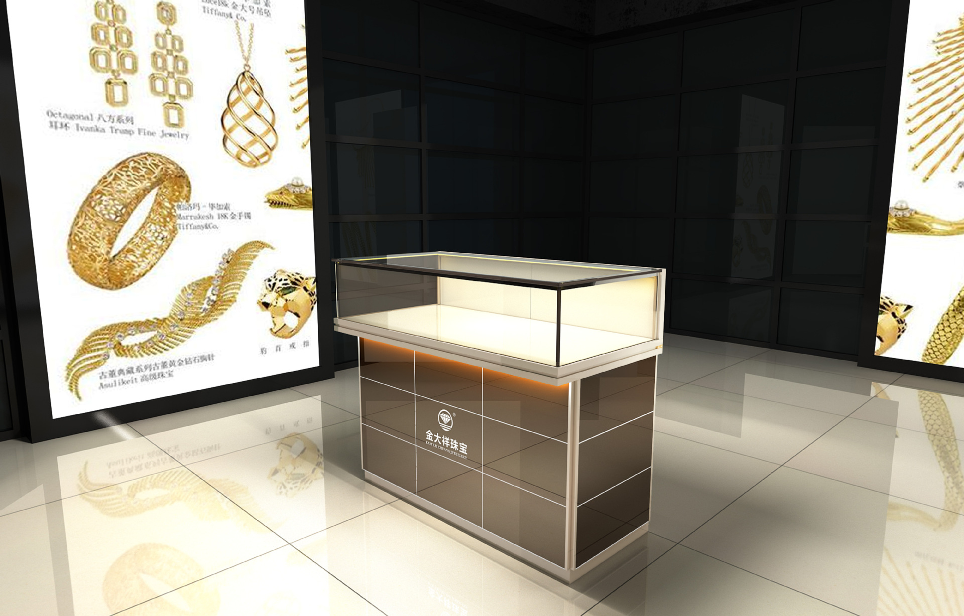 厂家定制珠宝展示柜商场展柜饰品展柜玻璃来图定制专业设计