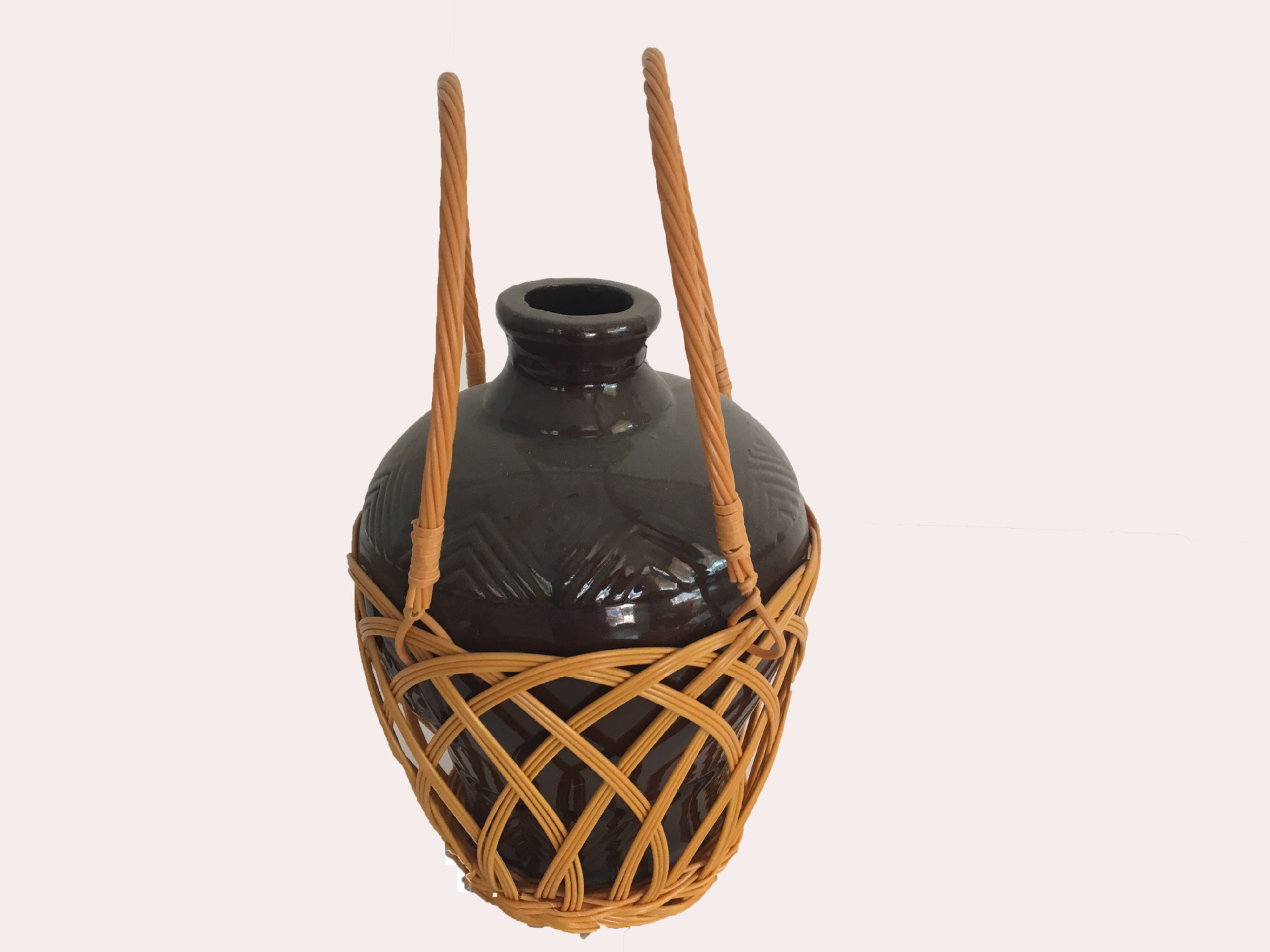 篮子酒包装 仿藤手工编织酒篮子 手提一斤酒筐酒篓定制批发