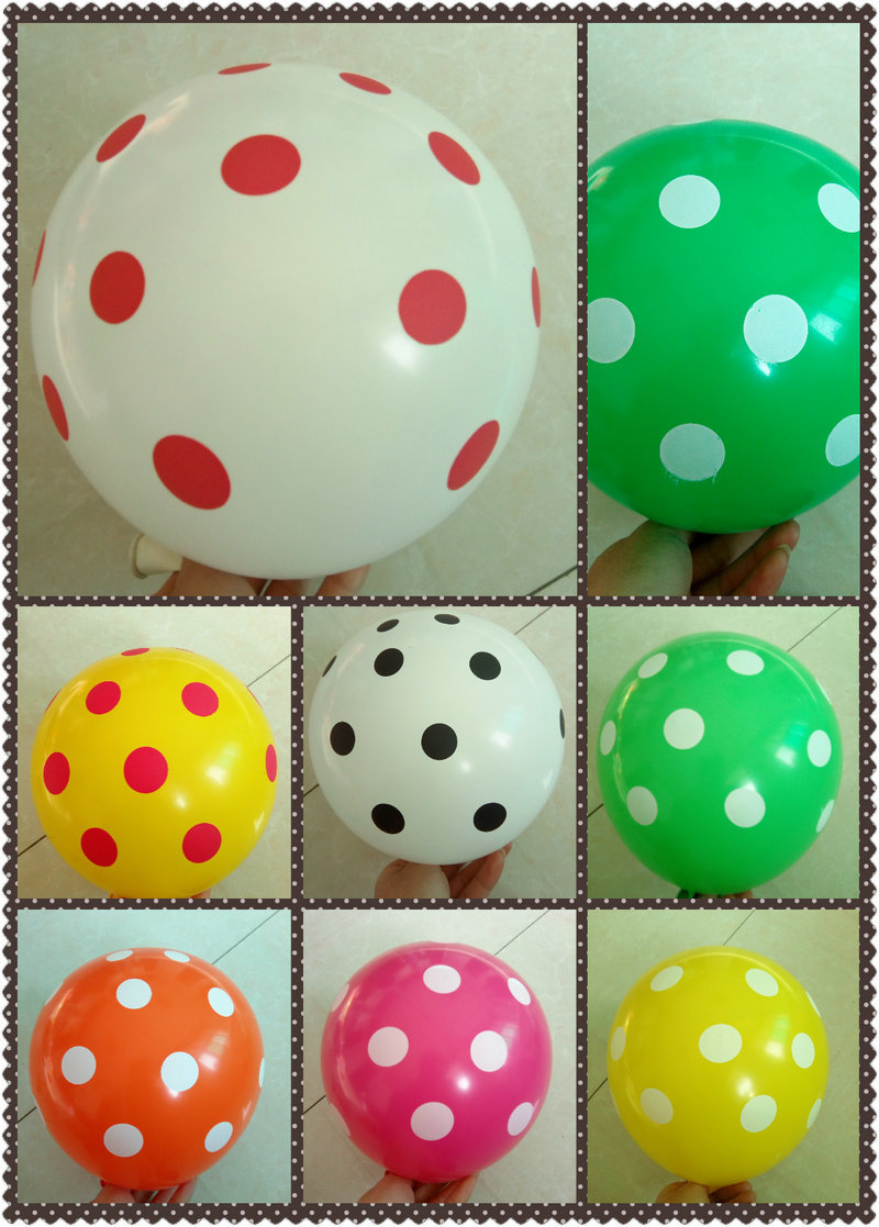 圆点婚庆婚房气氛布置装饰波点乳胶气球 糖果色圆点12寸气球