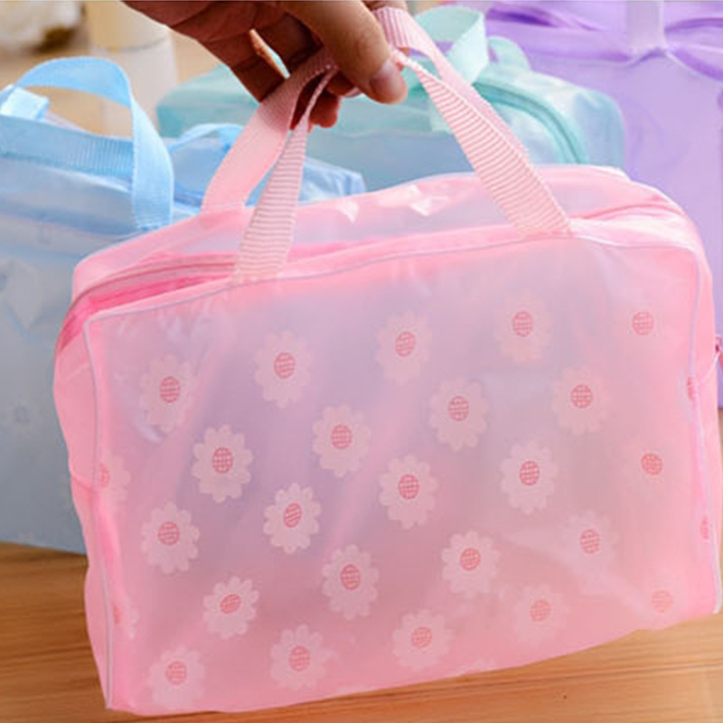 Creative Home Travel Floral Transparent Waterproof Cosmetics Bag Wash Bag Bath Supplies Buggy Bag