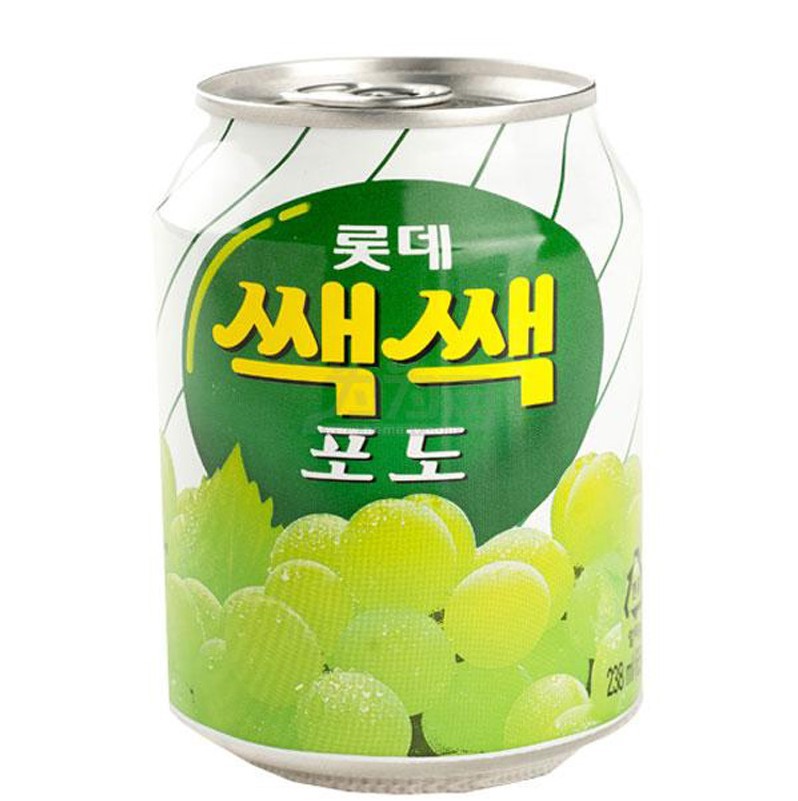 韩国进口lotte/ 乐天粒粒葡萄汁果汁 饮料238ml/听 1箱/12听