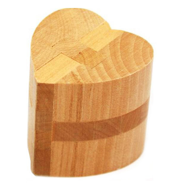 心形孔明锁 木制心锁拆装玩具爱心锁古典益智玩具批发