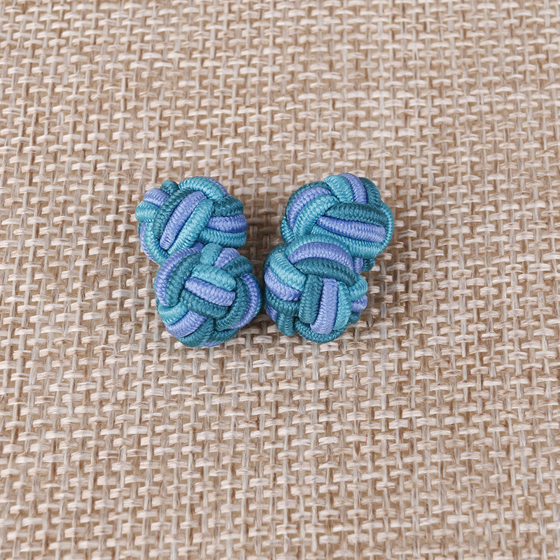特色绳结扣中国结纽扣时尚男士衬衣袖扣外贸拼色diy编织线扣