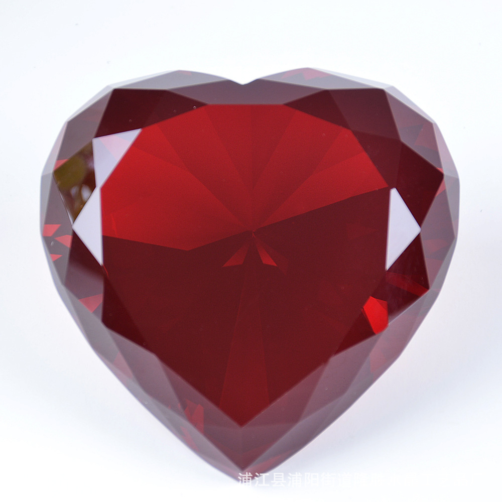 水晶桃心钻石创意结婚摆件爱心钻七夕情人节礼物一件代发水晶心钻