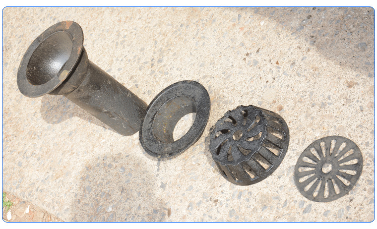 落水斗圆形直排喇叭口篦子铸铁地漏雨水斗虹吸式落水斗