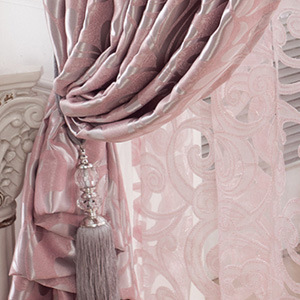 遮光客厅阳离子窗帘 欧式双面雪尼尔提花布窗帘布艺窗帘厂家直销