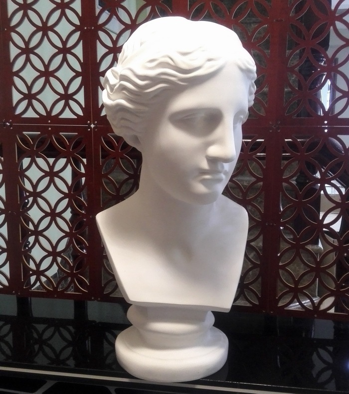 别墅酒店高品质60cm树脂仿石膏维纳斯胸像头像雕塑欧式玄关摆件