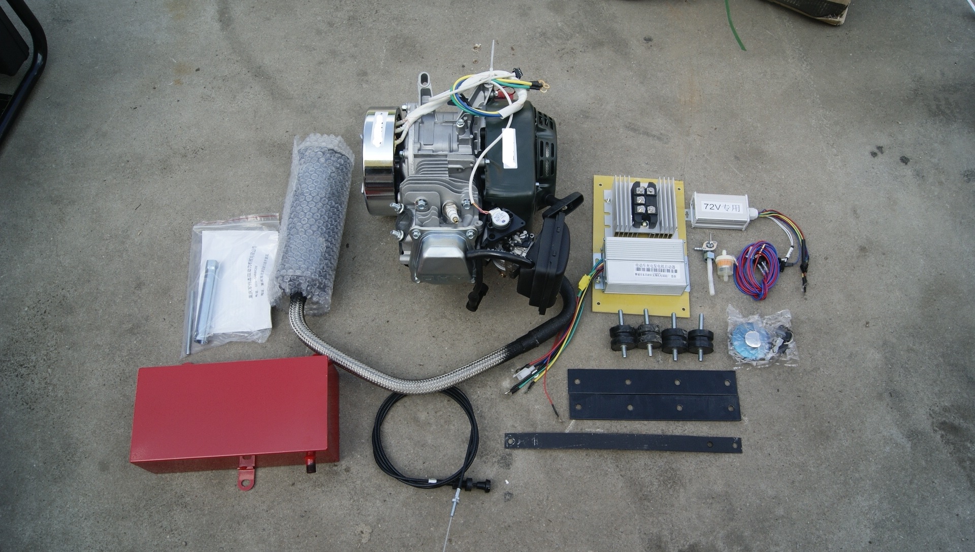 电动车充电汽油发电机 内置式车载电动车增程器72v4kw变频批发