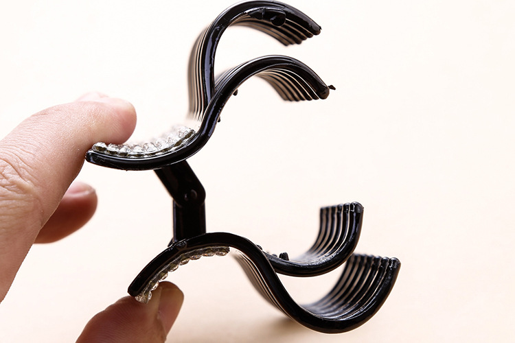 带钻发抓黑色马尾夹 弹簧夹盘发头夹 中号抓夹头花韩版发饰品