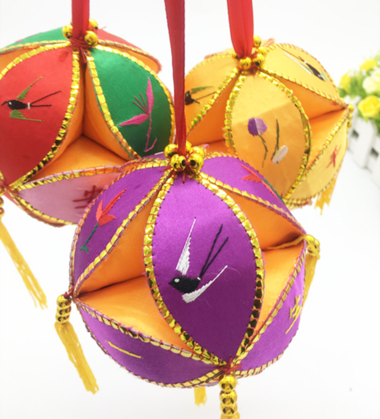 广西壮族纯手工绣球8cm民族特色刺绣婚庆礼品定情信物壮家绣球