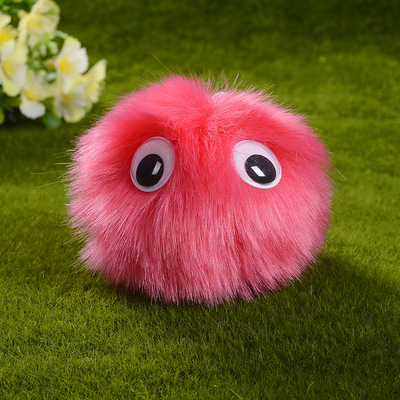 仿兔毛毛球汽车钥匙扣挂件10cm 时尚包包挂件钥匙扣毛绒球挂饰