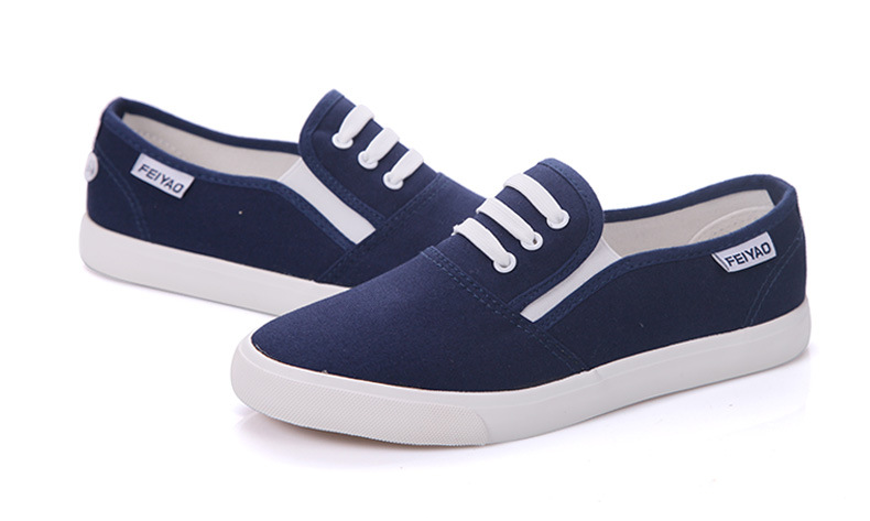 飞耀女鞋正品厂家直销2016春秋款韩版女士一脚蹬懒人帆布鞋小白鞋