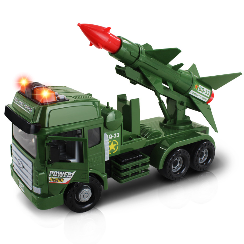 乐飞lefei大号 军事防空导弹车儿童惯性工程车热卖模型玩具1883
