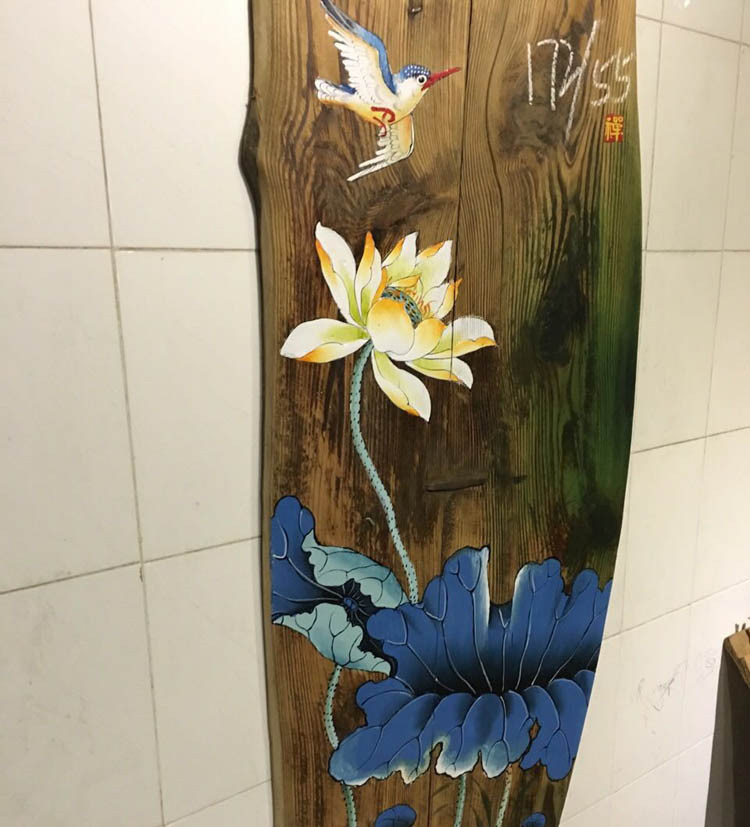 风化木板画旧木头纯天然复古入木三分茶楼纯