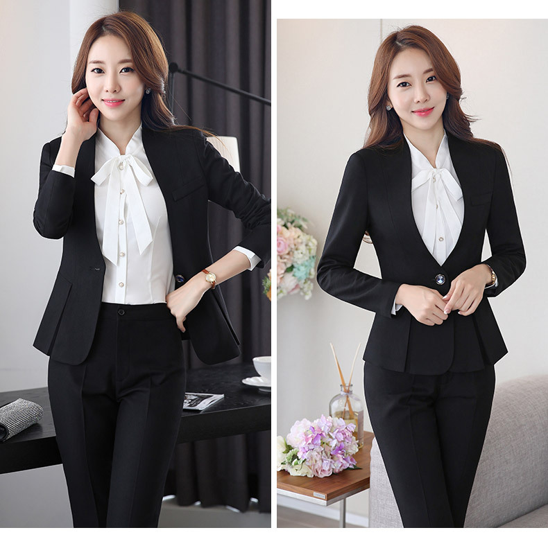 2016秋冬季新款职业装女裤套装商务面试正装工装文员气质工作服