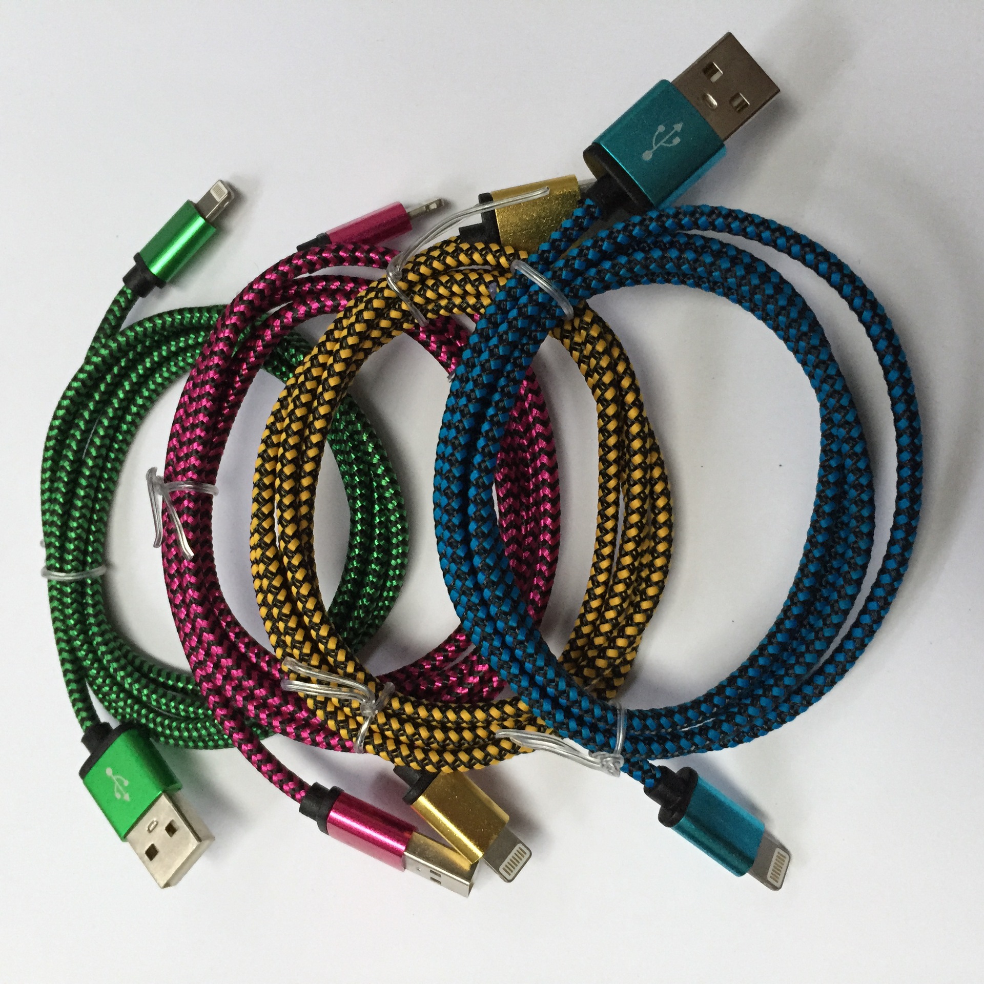 安卓彩色编制钥匙扣数据线usb手机数据线手机充电线 安卓数据线