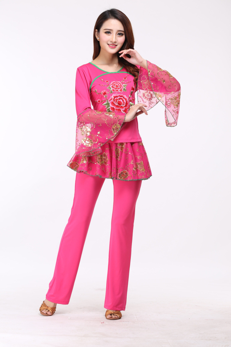 云裳秋冬季广场舞蹈服装套装新款长袖上衣裙裤跳舞演出服380款