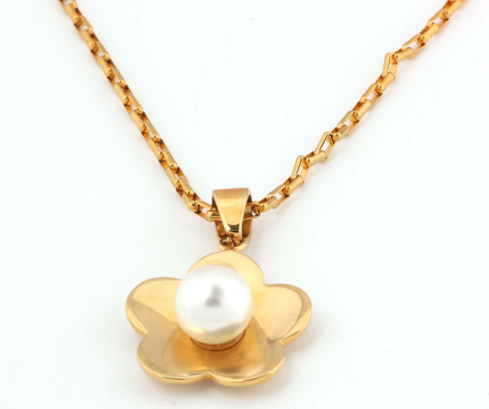 美琳饰品创意款高档毛衣链长款钛钢玫瑰金镶珍珠毛衣链