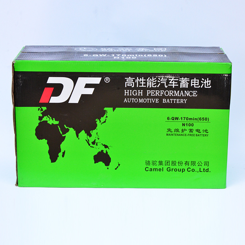 厂价直销 骆驼df 6-qw-170min高性能汽车蓄电池 铅酸启动用蓄电池