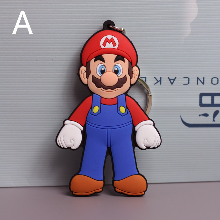 马里奥兄弟钥匙扣超级玛丽公主高品质pvc包包挂件公仔钥匙链礼品