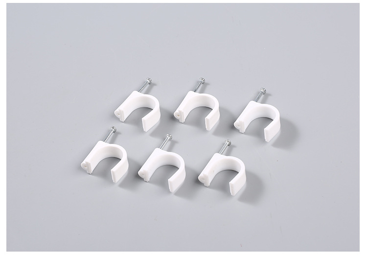 规格齐全10mm钢钉线卡管卡电线卡 塑料圆形钢钉线夹 量大从优