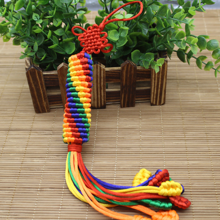 藏式挂饰 3号转经结挂件五彩转经筒 吉祥金刚结挂件 汽车挂饰