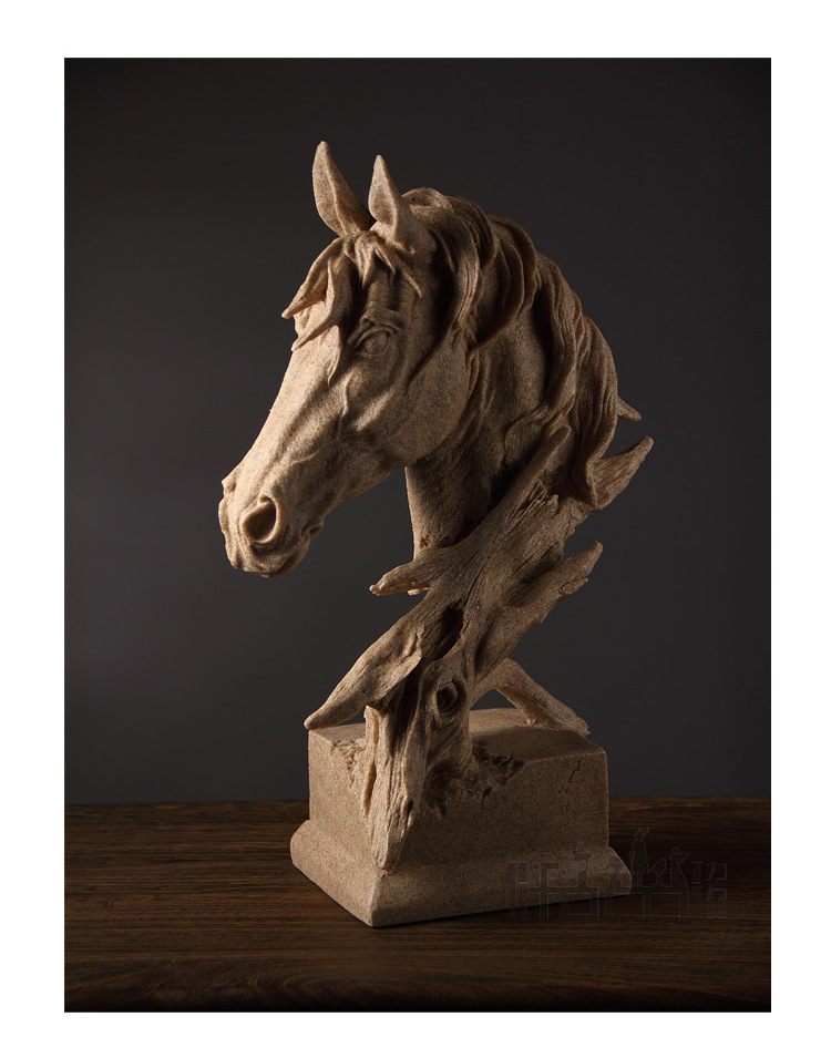 创意一马当先抽象雕塑工艺品摆件复古办公室客厅艺术品装饰品摆设