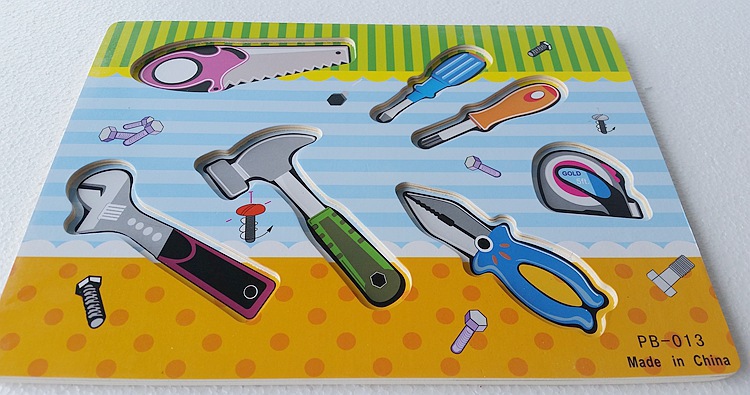 木制玩具 修理工具拼板 幼儿早教认知手抓-拼图,拼板