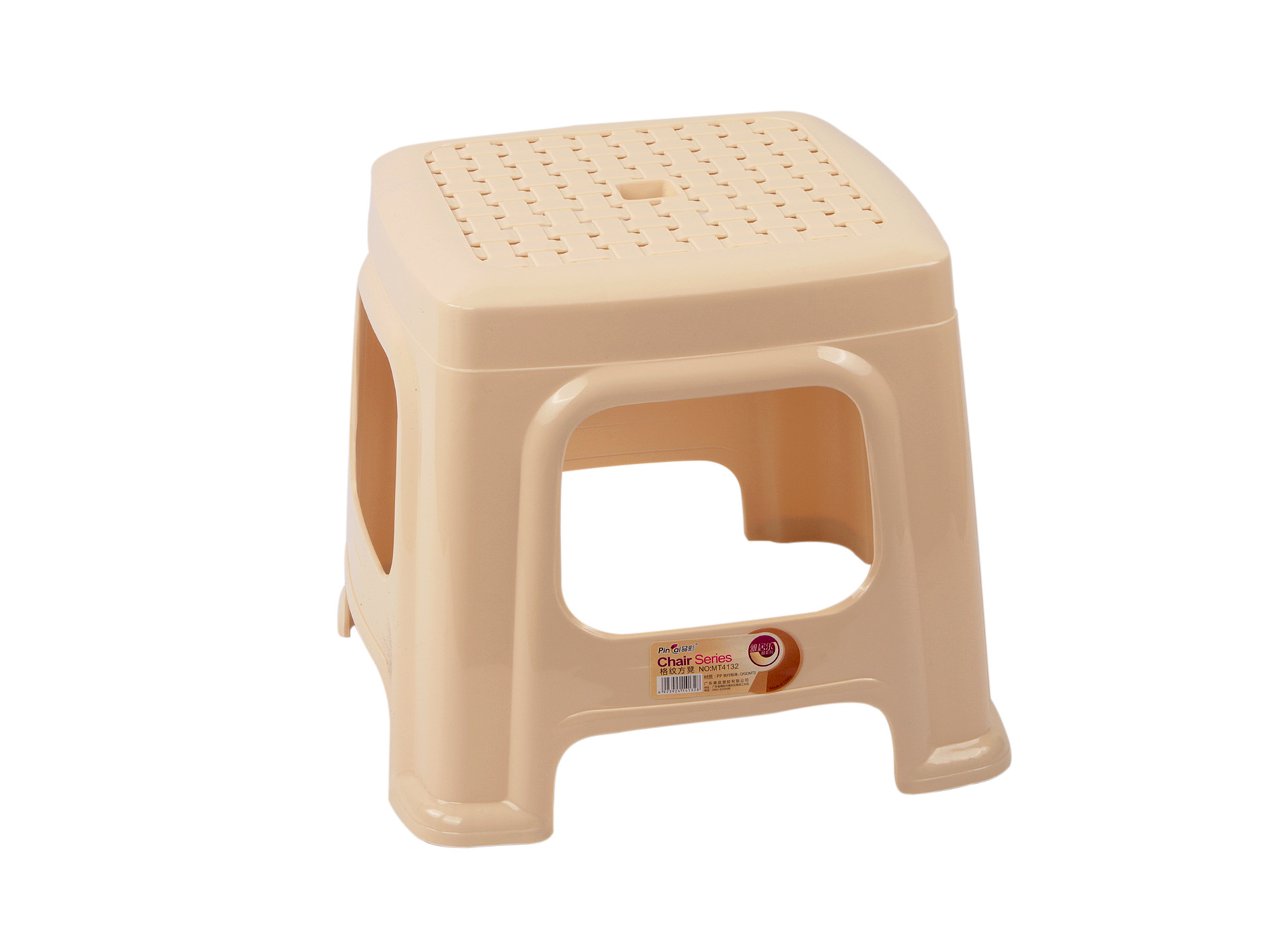 品彩mt4138格纹方凳 塑料家用椅头 椅头 纯色成人椅 凳子