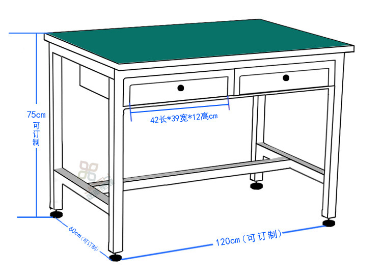 工作台尺寸规格 价格 工作台尺寸规格 价格 1200*600*750 428元 1200*