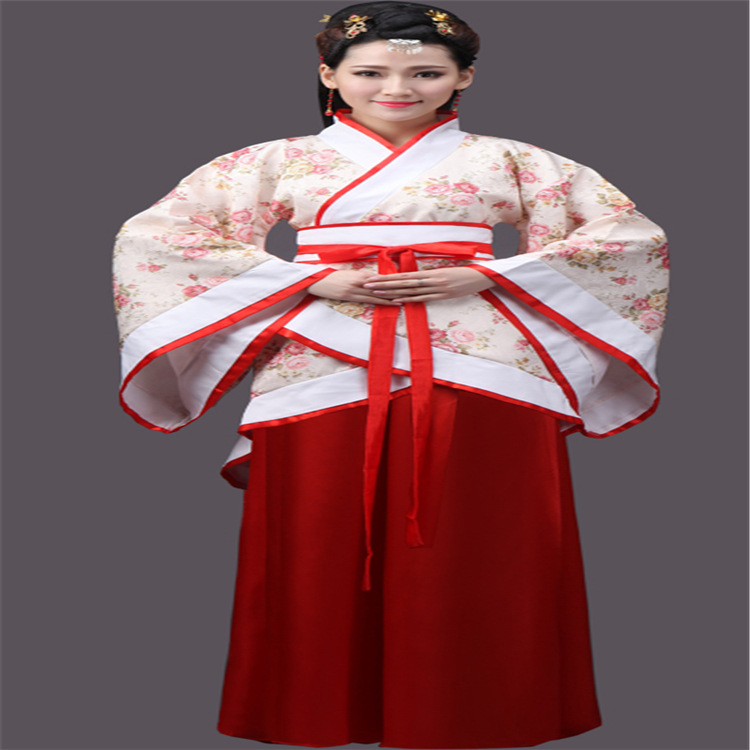 厂家直销 新款古装曲裾演出服 古代成人女装汉服 民族古风