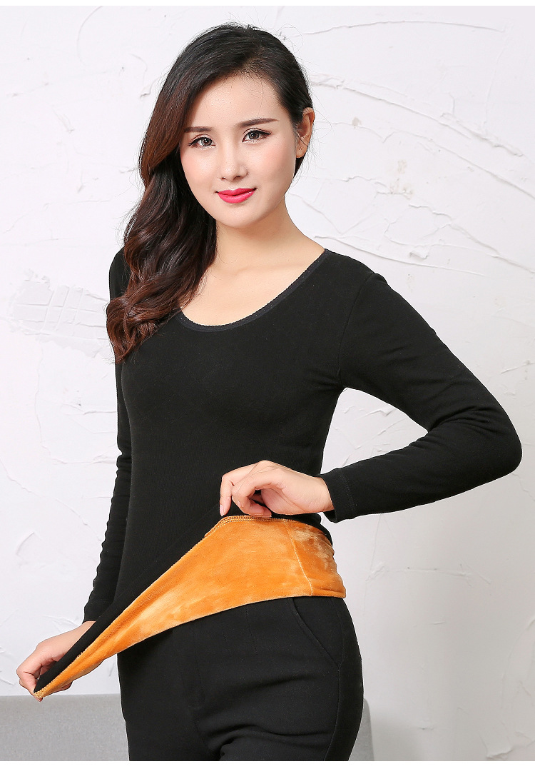 秋冬新品爆款内衣莫代尔保暖女式内衣双层加厚加绒 厂家直销l